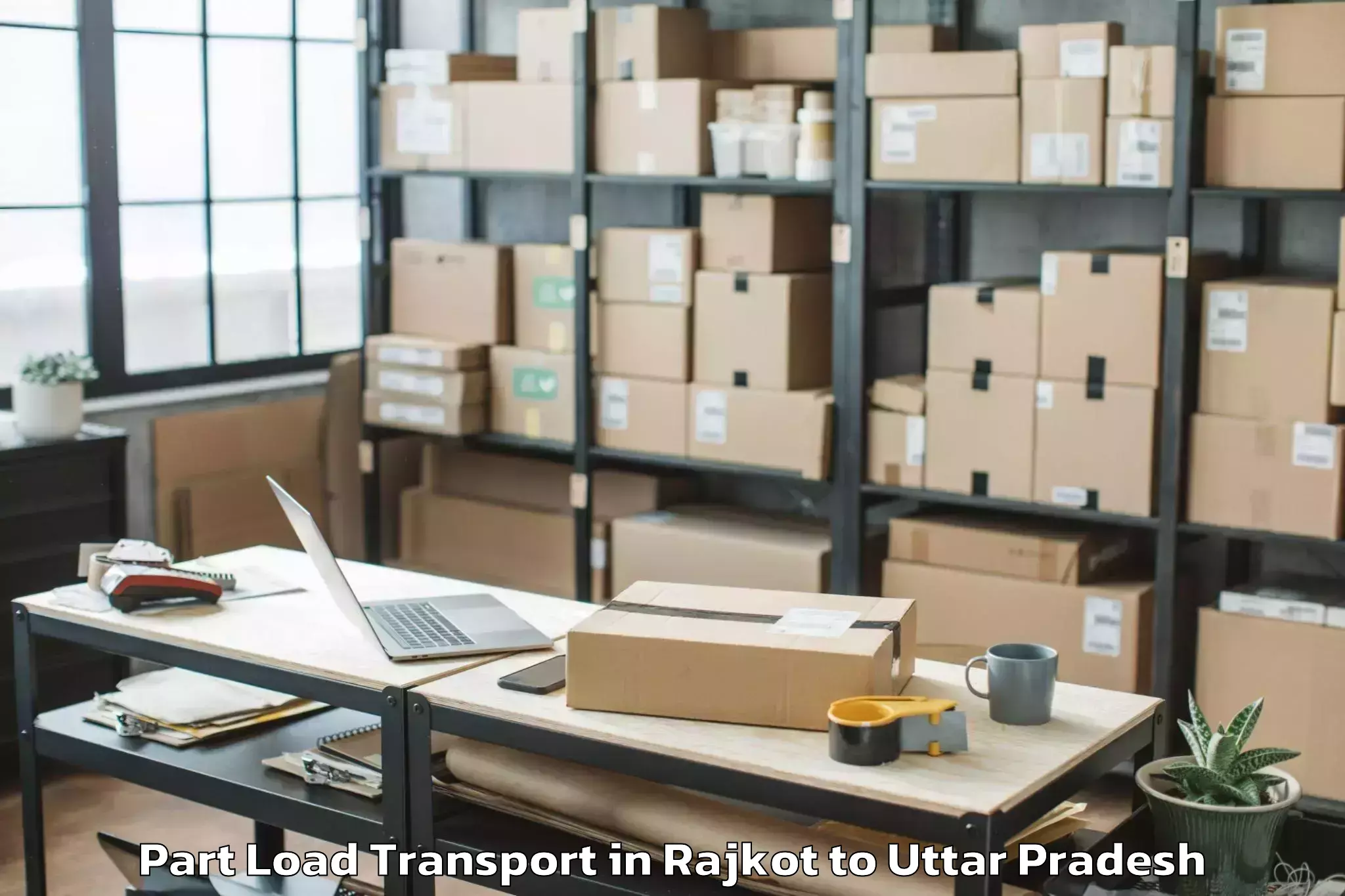 Get Rajkot to Great Mall Of Aligarh Part Load Transport